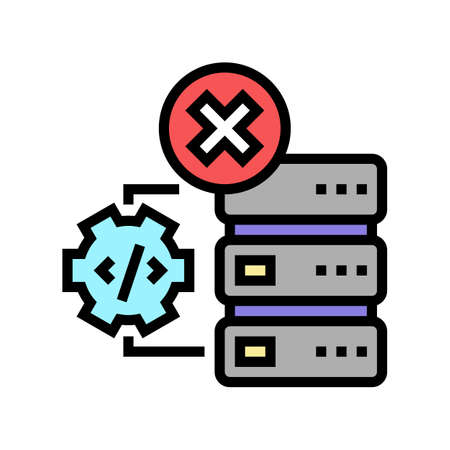 debugging servers color icon vector. debugging servers sign. isolated symbol illustrationのイラスト素材