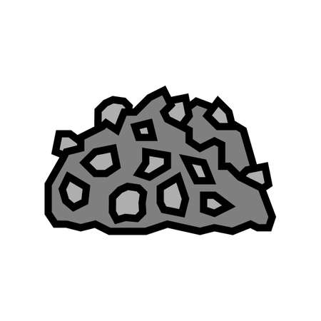 gravel stone color icon vector. gravel stone sign. isolated symbol illustrationのイラスト素材