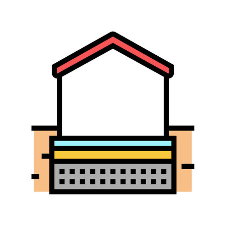 house foundation stone color icon vector. house foundation stone sign. isolated symbol illustrationのイラスト素材
