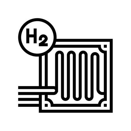 fuel cells hydrogen line icon vector. fuel cells hydrogen sign. isolated contour symbol black illustrationのイラスト素材