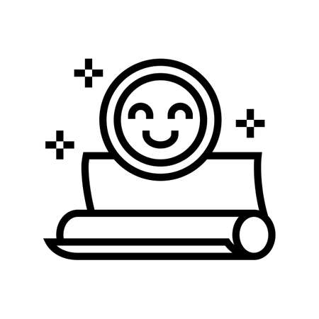 textile roll line icon vector. textile roll sign. isolated contour symbol black illustrationのイラスト素材