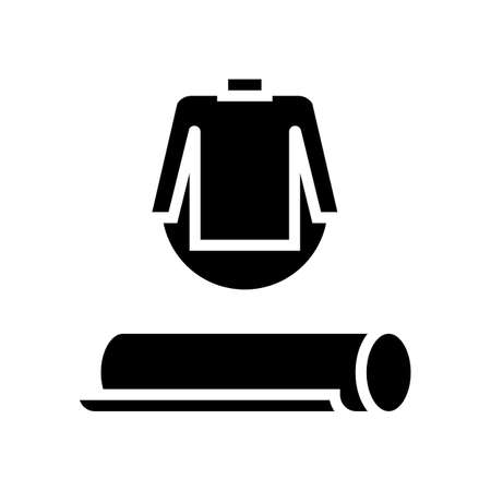 clothing textile fabric glyph icon vector. clothing textile fabric sign. isolated contour symbol black illustrationのイラスト素材