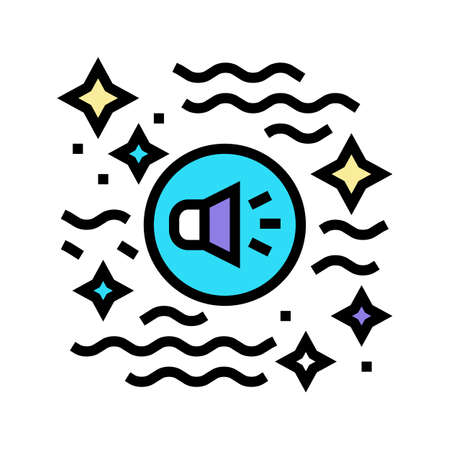 futuristic music color icon vector. futuristic music sign. isolated symbol illustrationのイラスト素材