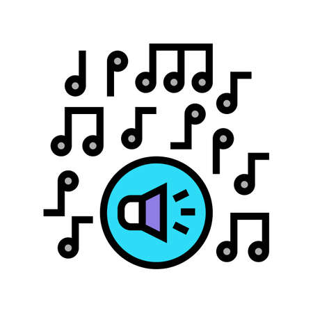 classical music melody color icon vector. classical music melody sign. isolated symbol illustrationのイラスト素材