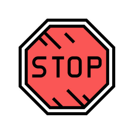 stop road sign color icon vector. stop road sign sign. isolated symbol illustration