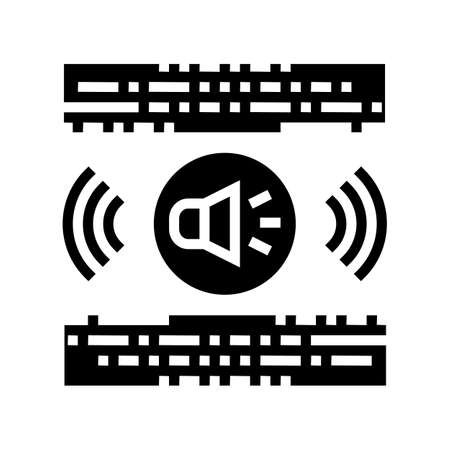 stereo music glyph icon vector. stereo music sign. isolated contour symbol black illustrationのイラスト素材