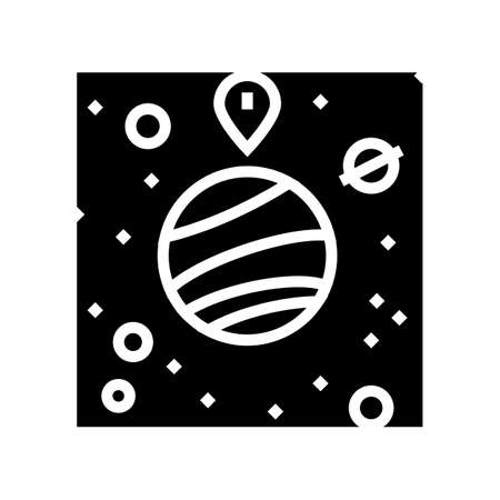 gps location point on planet glyph icon vector. gps location point on planet sign. isolated contour symbol black illustrationのイラスト素材