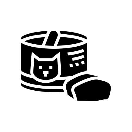canned food for cat glyph icon vector. canned food for cat sign. isolated contour symbol black illustrationのイラスト素材