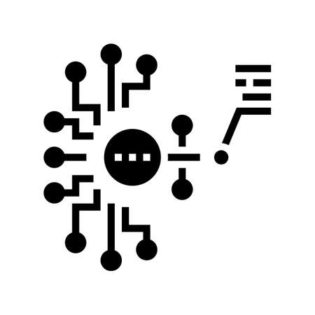 artificial model neural network glyph icon vector. artificial model neural network sign. isolated contour symbol black illustrationのイラスト素材