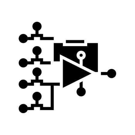 hardware model neural network glyph icon vector. hardware model neural network sign. isolated contour symbol black illustrationのイラスト素材