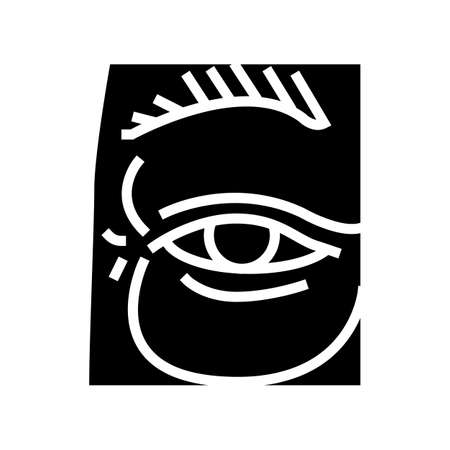 eye bag edema glyph icon vector. eye bag edema sign. isolated contour symbol black illustrationのイラスト素材