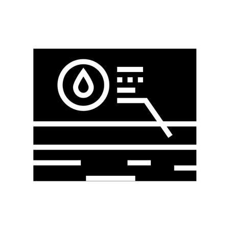 water body layer glyph icon vector. water body layer sign. isolated contour symbol black illustrationのイラスト素材