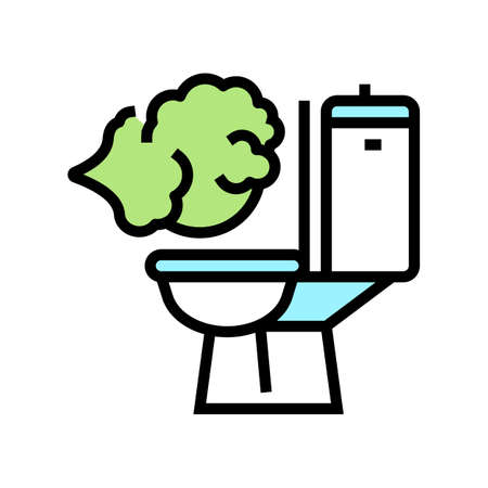 flatulence digestion system color icon vector. flatulence digestion system sign. isolated symbol illustrationのイラスト素材