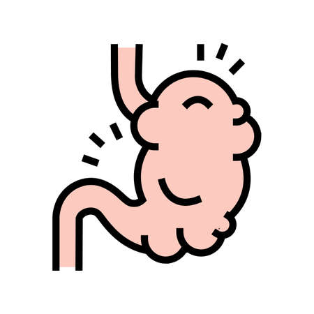 bloating digestion system color icon vector. bloating digestion system sign. isolated symbol illustrationのイラスト素材