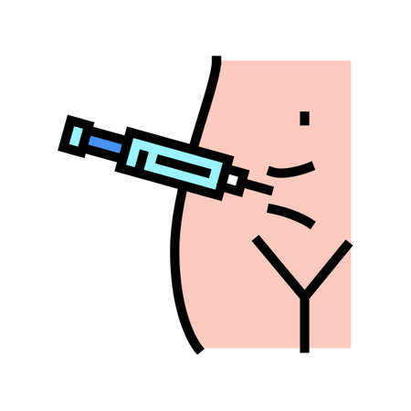 ovarian stimulation color icon vector. ovarian stimulation sign. isolated symbol illustrationのイラスト素材