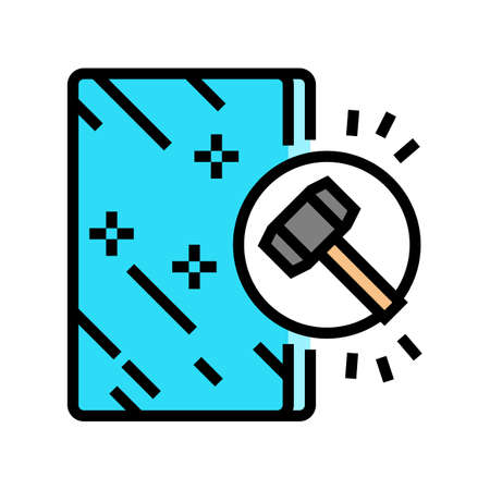 shockproof mirror color icon vector. shockproof mirror sign. isolated symbol illustrationのイラスト素材