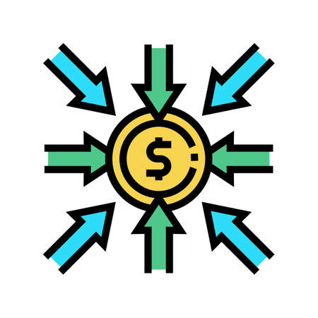 income money color icon vector. income money sign. isolated symbol illustrationのイラスト素材