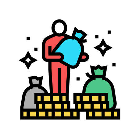 human financial wealth color icon vector. human financial wealth sign. isolated symbol illustrationのイラスト素材