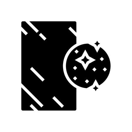 silver mirror glyph icon vector. silver mirror sign. isolated contour symbol black illustrationのイラスト素材