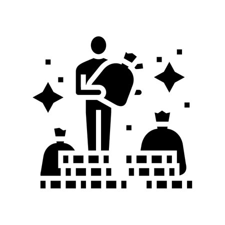 human financial wealth glyph icon vector. human financial wealth sign. isolated contour symbol black illustrationのイラスト素材