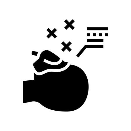 patient sleeping under anesthesia glyph icon vector. patient sleeping under anesthesia sign. isolated contour symbol black illustrationのイラスト素材