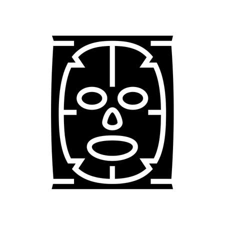 facial mask beauty accessory glyph icon vector. facial mask beauty accessory sign. isolated contour symbol black illustrationのイラスト素材