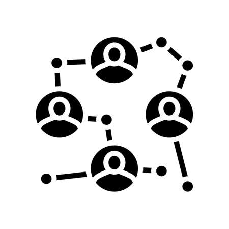 chain of businessmen shareholders glyph icon vector. chain of businessmen shareholders sign. isolated contour symbol black illustrationのイラスト素材