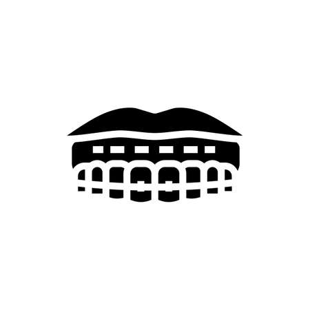 sticking to lips tooth braces glyph icon vector. sticking to lips tooth braces sign. isolated contour symbol black illustrationのイラスト素材