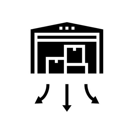 warehouse building glyph icon vector. warehouse building sign. isolated contour symbol black illustrationのイラスト素材