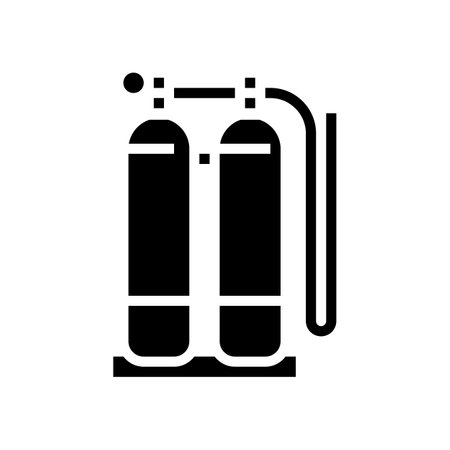 gas cylinders for welding glyph icon vector. gas cylinders for welding sign. isolated contour symbol black illustrationのイラスト素材