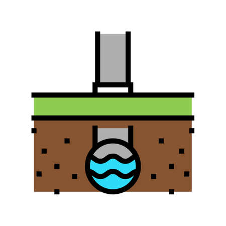 pipeline of drainage color icon vector. pipeline of drainage sign. isolated symbol illustrationのイラスト素材