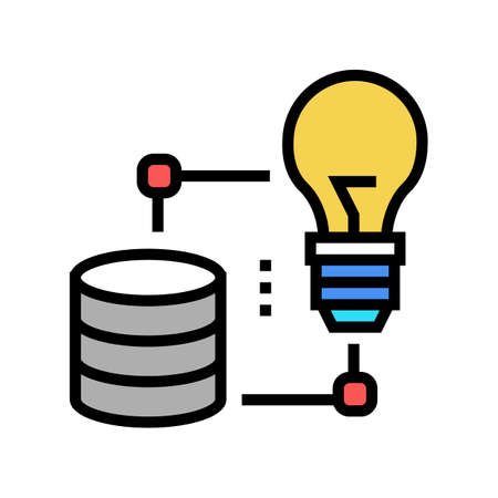 idea realization digital processing color icon vector. idea realization digital processing sign. isolated symbol illustrationのイラスト素材