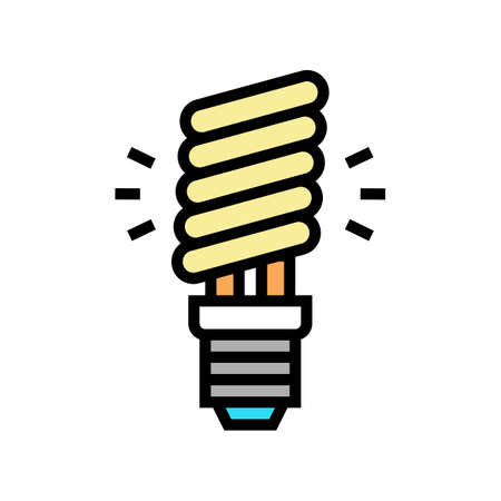 lamp energy saving color icon vector. lamp energy saving sign. isolated symbol illustrationのイラスト素材