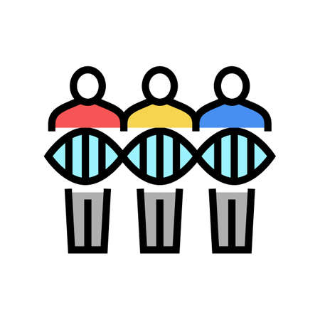 people genetic color icon vector. people genetic sign. isolated symbol illustrationのイラスト素材
