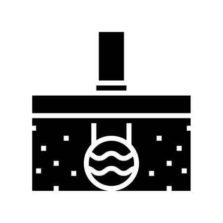 pipeline of drainage glyph icon vector. pipeline of drainage sign. isolated contour symbol black illustrationのイラスト素材
