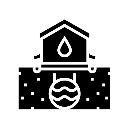 house drainage system glyph icon vector. house drainage system sign. isolated contour symbol black illustrationのイラスト素材