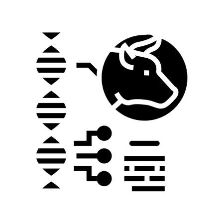animal genetic glyph icon vector. animal genetic sign. isolated contour symbol black illustrationのイラスト素材
