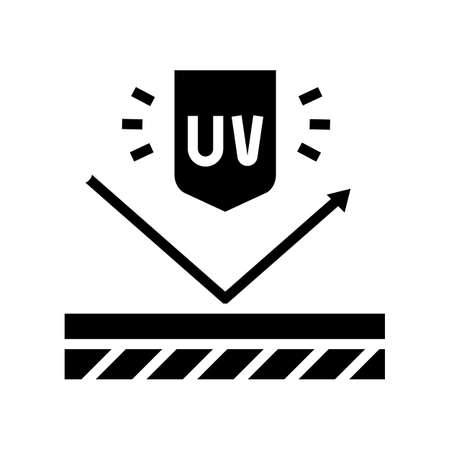 ultra violet uv protect layer glyph icon vector. ultra violet uv protect layer sign. isolated contour symbol black illustrationのイラスト素材