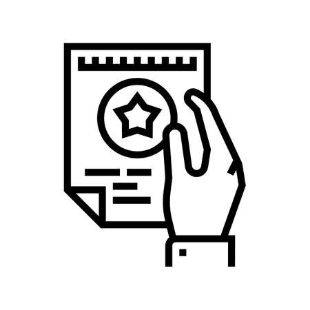 flyer bonus line icon vector. flyer bonus sign. isolated contour symbol black illustrationのイラスト素材