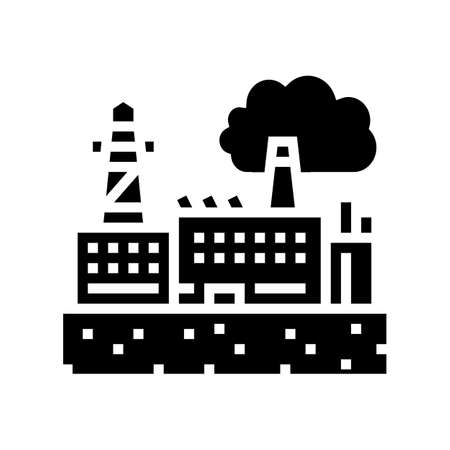 industrial zone land glyph icon vector. industrial zone land sign. isolated contour symbol black illustrationのイラスト素材