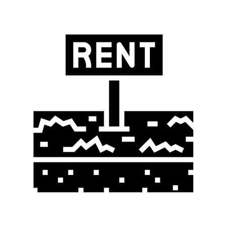 rent land glyph icon vector. rent land sign. isolated contour symbol black illustrationのイラスト素材