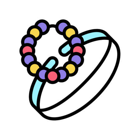 bracelets jewellery color icon vector. bracelets jewellery sign. isolated symbol illustrationのイラスト素材
