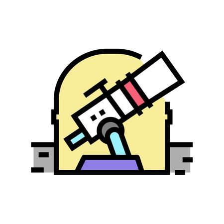 telescope of observatory color icon vector. telescope of observatory sign. isolated symbol illustrationのイラスト素材