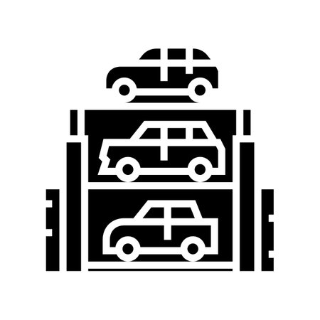 lift multilevel equipment parking line icon vector. lift multilevel equipment parking sign. isolated contour symbol black illustrationのイラスト素材