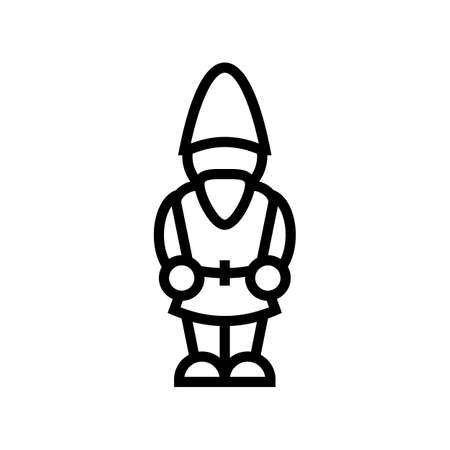 garden gnome line icon vector. garden gnome sign. isolated contour symbol black illustrationのイラスト素材