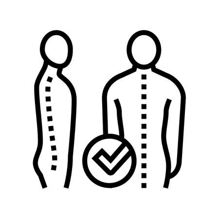 correct posture line icon vector. correct posture sign. isolated contour symbol black illustrationのイラスト素材