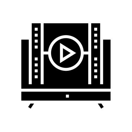 watch movie mens leisure glyph icon vector. watch movie mens leisure sign. isolated contour symbol black illustrationのイラスト素材