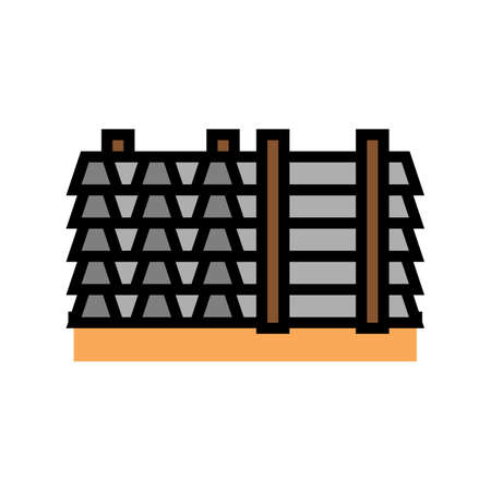 floor beams concrete color icon vector. floor beams concrete sign. isolated symbol illustrationのイラスト素材