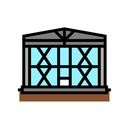 production facility concrete color icon vector. production facility concrete sign. isolated symbol illustrationのイラスト素材