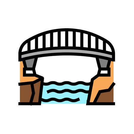 bridge concrete color icon vector. bridge concrete sign. isolated symbol illustrationのイラスト素材